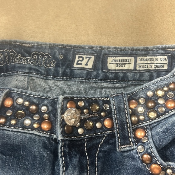 Miss Me Women's Embellished Blue Boot Cut Jeans - Picture 3 of 6